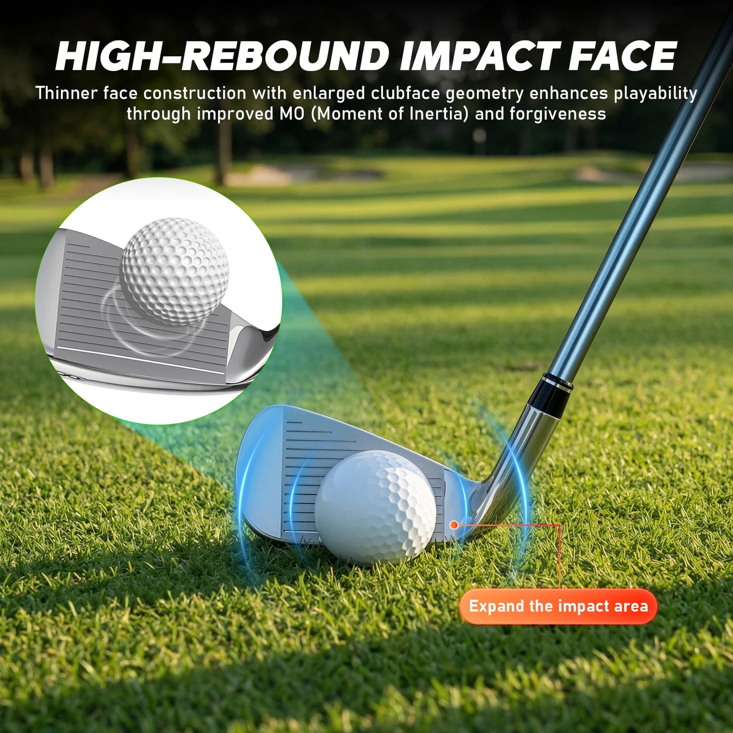 1 Set Men's Golf Club Set (3 Woods, 1 Hybrid Club, 6 Irons , 1 Pitching Wedge, 1 Putter), Including Golf Bag And 5 Club Covers, Specially Designed for Right-handed Golfers | Suitable for Beginners And Intermediate Players, Go