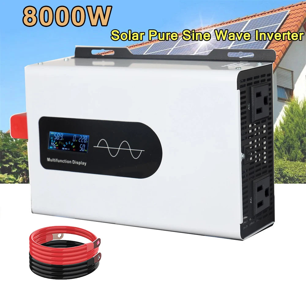 Pure Sine Wave Inverter DC  24V 48V 72V AC 110-120V 8000W Sinus Sin Converter Solar Inverter Car Inverters Off Grid Wall-mounted