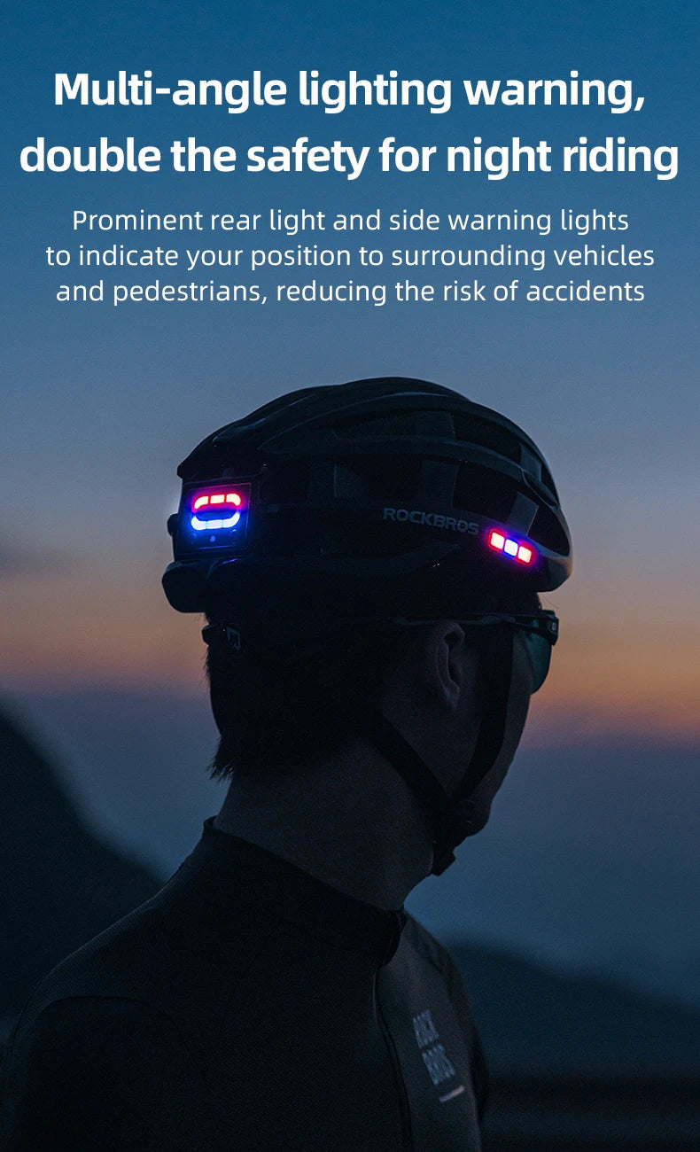 ROCKBROS Bike Headlamp Cycling Helmet Ultralight USB Charging Bicycle Light Helmet Sports Safety MTB Bike Cap For Men Women