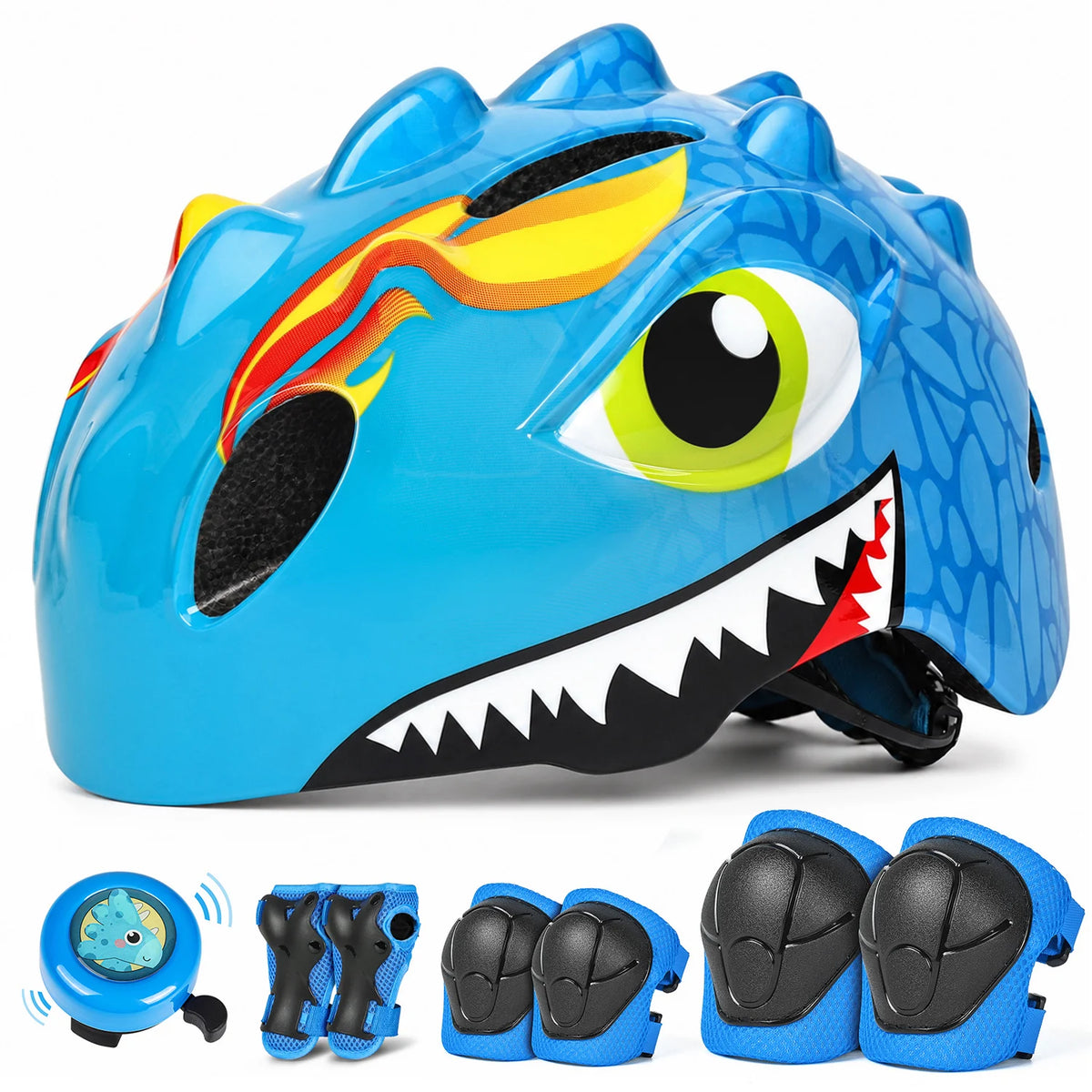 VICTGOAL Kids Bike Helmet Children Bicycle Bell Knee Elbow Pads Wirst Guards Sports Protective Gear for Cycling Balance Bike Skateboard