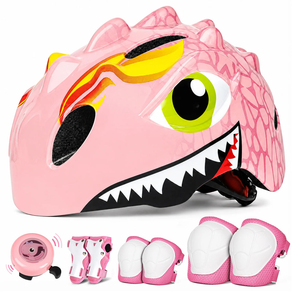 VICTGOAL Kids Bike Helmet Children Bicycle Bell Knee Elbow Pads Wirst Guards Sports Protective Gear for Cycling Balance Bike Skateboard