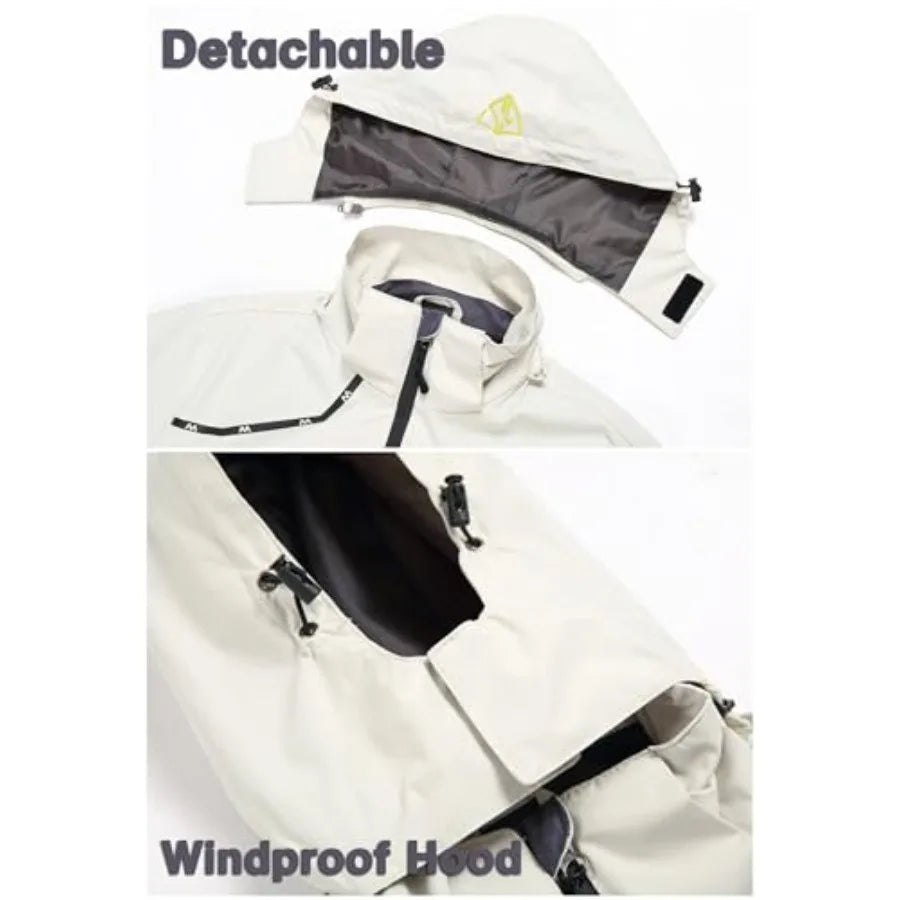 Mens Windproof Jacket Waterproof Lightweight Mountain Sport Jacket for Men Hooded Windbreaker Raincoat