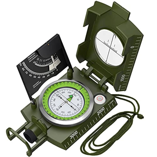 Proster IP65 Compass Hiking Survival - Lensatic Sighting Compass for Camping Navigation, Compass with Clinometer & Carry Bag