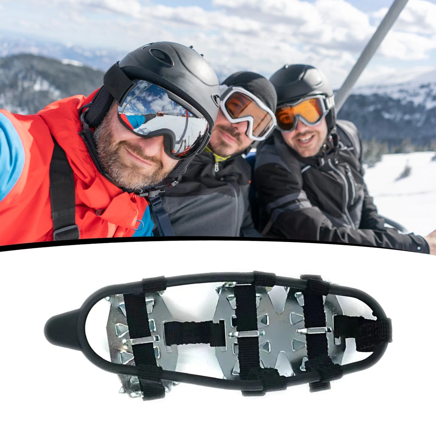 24 Teeth Silicone Steel Crampons Snow Grips for Hiking Mountaineering Outdoor Ice Traction Shoes Easy On Off