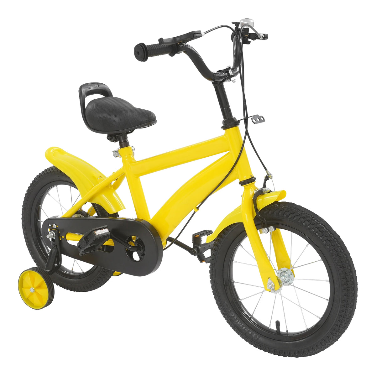 14 Inch Kids Bike w/ Training Wheels, Adjustable Seat Height Dual Brakes Children's Bicycle Kids Learning Bicycle for Boys Girls