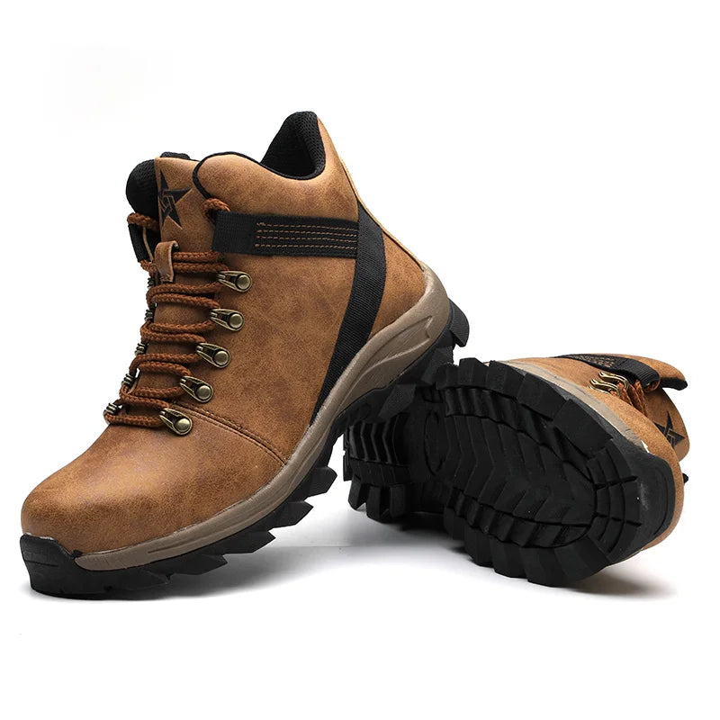 Work Boots Indestructible Safety Shoes Men Steel Cap Puncture-Proof