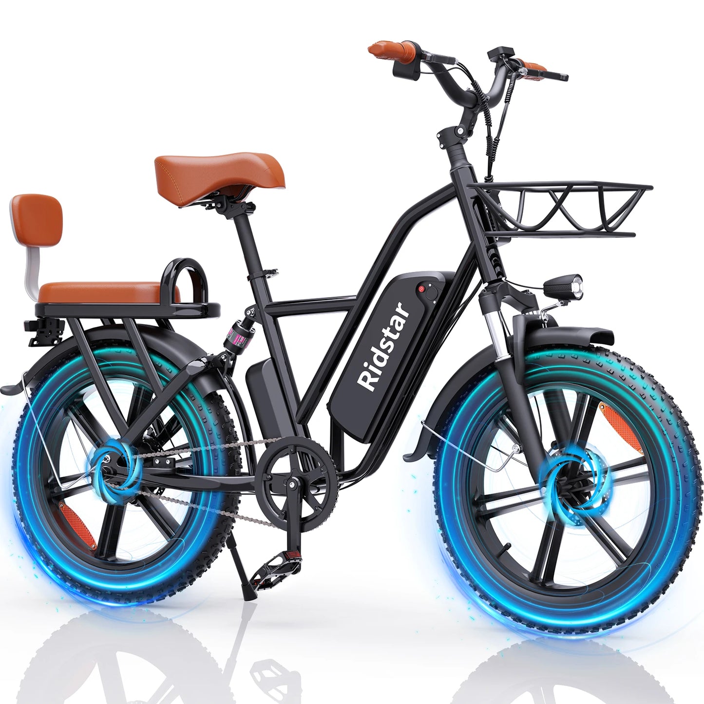 Ridstar FM-001 Electric Bicycle 1000W 48V 15AH Road City Ebike for Adult 20Inch Fat Tire  Beach Mountain