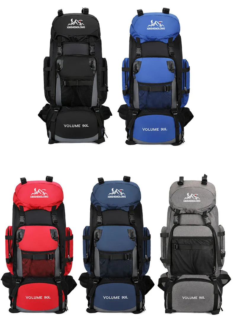 Oulylan 90-liter Camping Extra Large Large Capacity Traveling Luggage Bag with Water Splashing Prevention Backpack