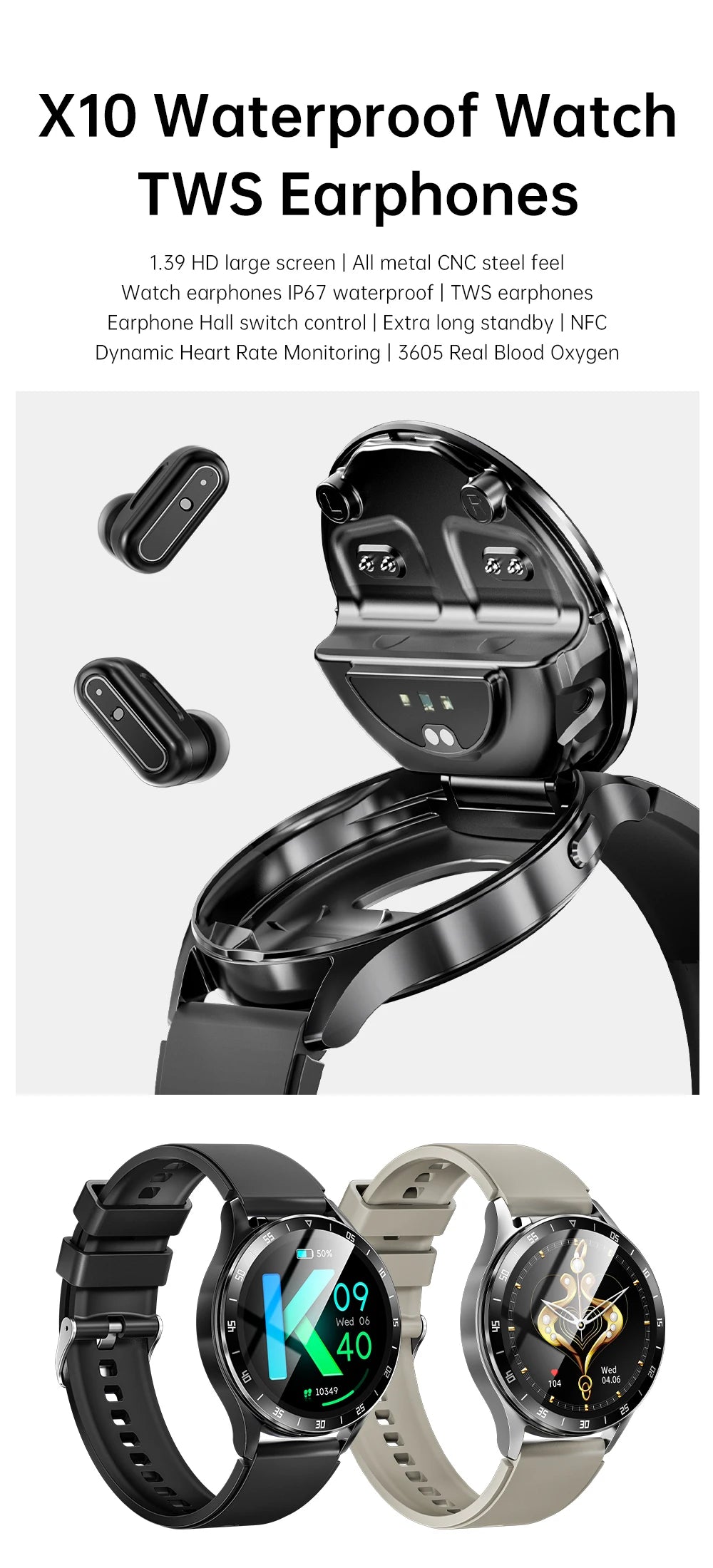 2024 New Bluetooth Call Smart Watch High end Men's Multi sport Mode NFCIP67 Waterproof Fitness Smart Electronic Watch