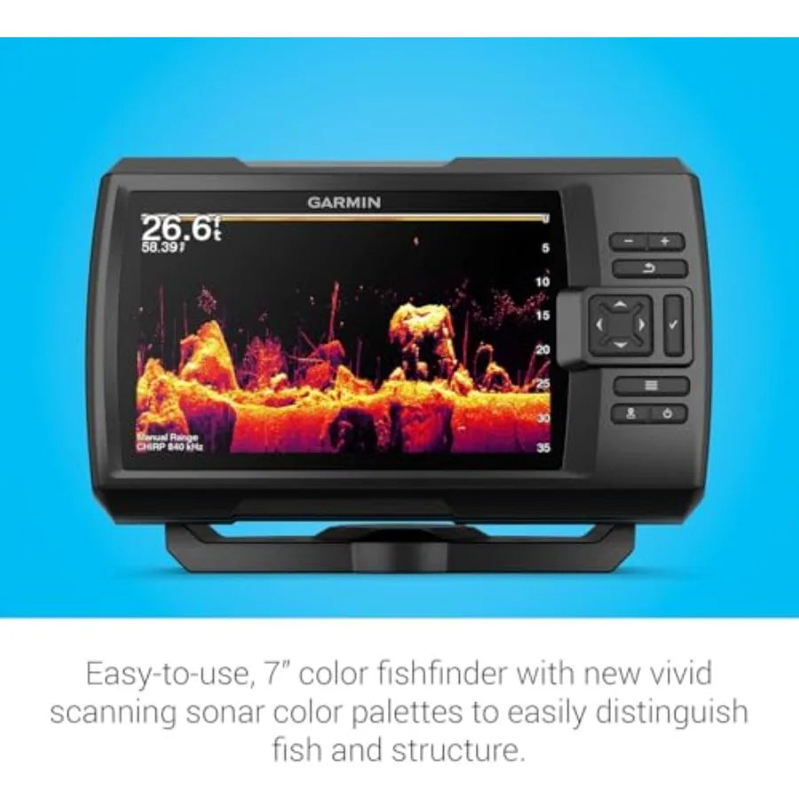 Garmen Fishfinder , PVC housing, black-gray, vivid scanning sonar with color palettes and easy-to-use 7-inch display