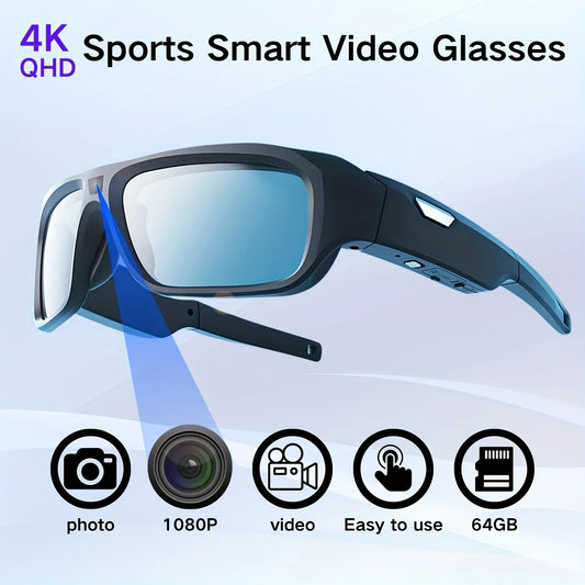4K Video Glasses HD Smart Glasses Sports Outdoor  2hour Video Recording Time