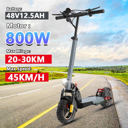 Scooters Electric 800W Peak Power 48V12.5AH Battery City Transportation Electric Scooter 10-inch All-terrain Tire Fold EScooters