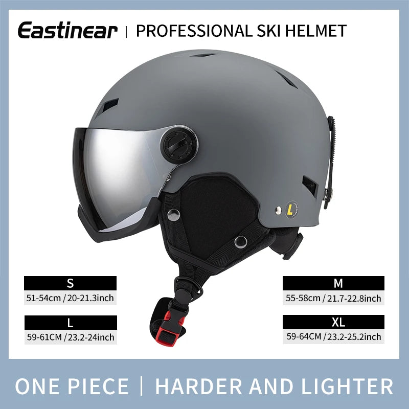Eastinear's New Lightweight All-in-one Goggles Ski Helmet Men's and Women's Children's