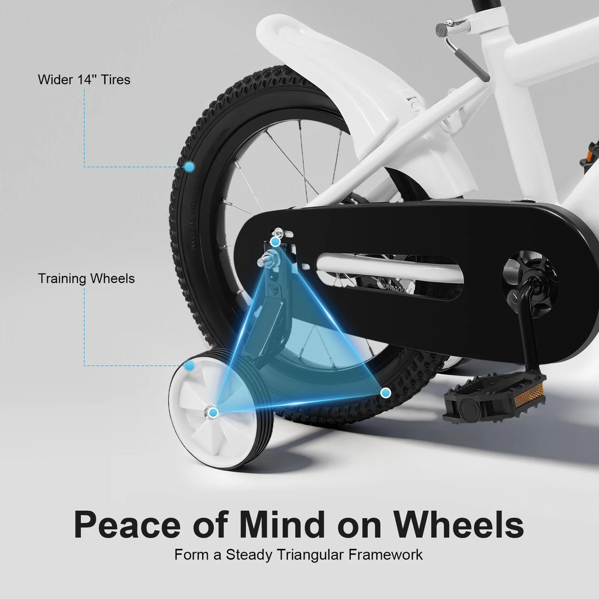 14 Inch Kids Bike w/ Training Wheels, Adjustable Seat Height Dual Brakes Children's Bicycle Kids Learning Bicycle for Boys Girls