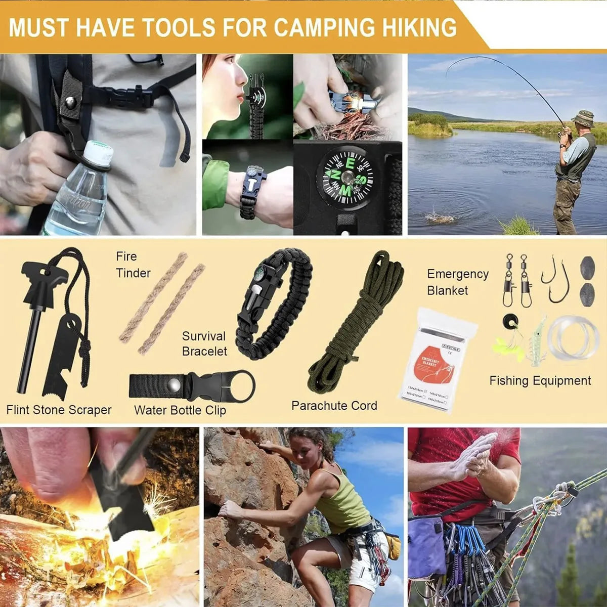 Outdoor Supplies Camping Emergency Equipment Camping Survival Tool Set
