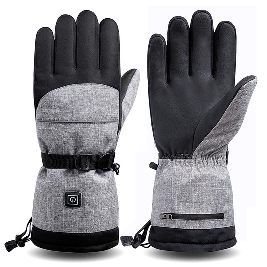 1Pair Heated Gloves Thermal Electric Hand Warmer 5000mAh Battery Waterproof Anti-Slip for Outdoor Climbing Hiking Skiing Cycling