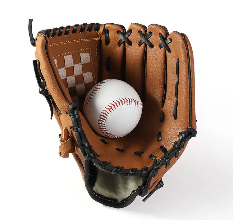 PU Baseball Glove for Kids Adults 9.5–12.5 Inch Youth Adult Softball Catcher Mitt with Reinforced Stitching & Comfort Padding
