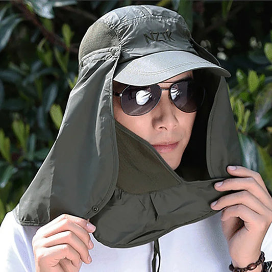 Summer Sun Hats Outdoor Fishing Hat UV Protection Sunscreen Fisherman Hats Women Men Breathable Fishing Cap For Travel Hiking