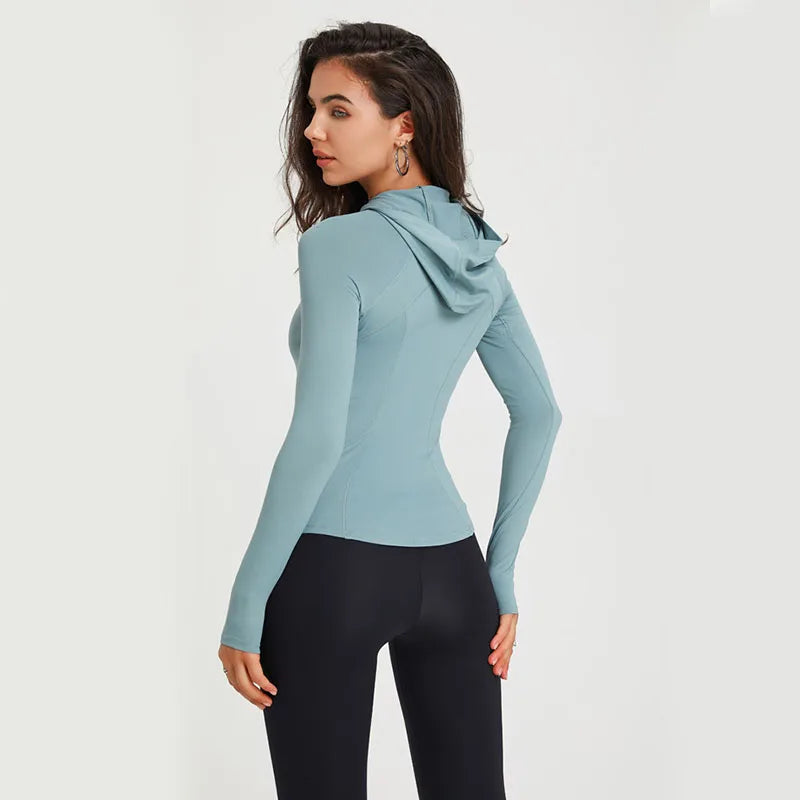 Women Long Sleeve Yoga Tops Autumn Winter Running Sports top Loose Gym Workout Training Blouse Outdoor Hiking Sportswear