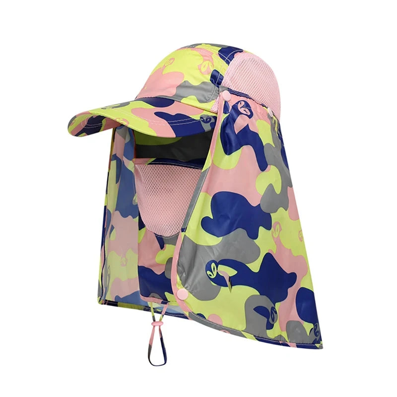 Summer Sun Hats Outdoor Fishing Hat UV Protection Sunscreen Fisherman Hats Women Men Breathable Fishing Cap For Travel Hiking
