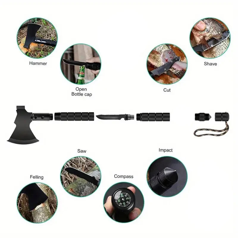 Multi-function Survival Axe Portable Foldable Tomahawk Outdoor Camping Firewood Chopping Axes Multi Tool Kit
