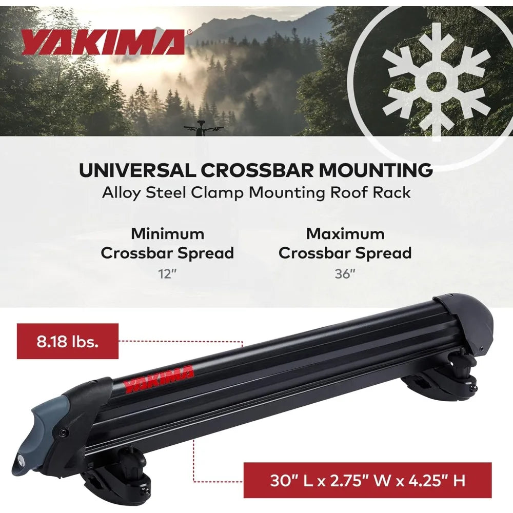 Ski & Snowboard Car Roof Rack, Fits 6 Ski Pairs or 4 Boards, PowderHound 6