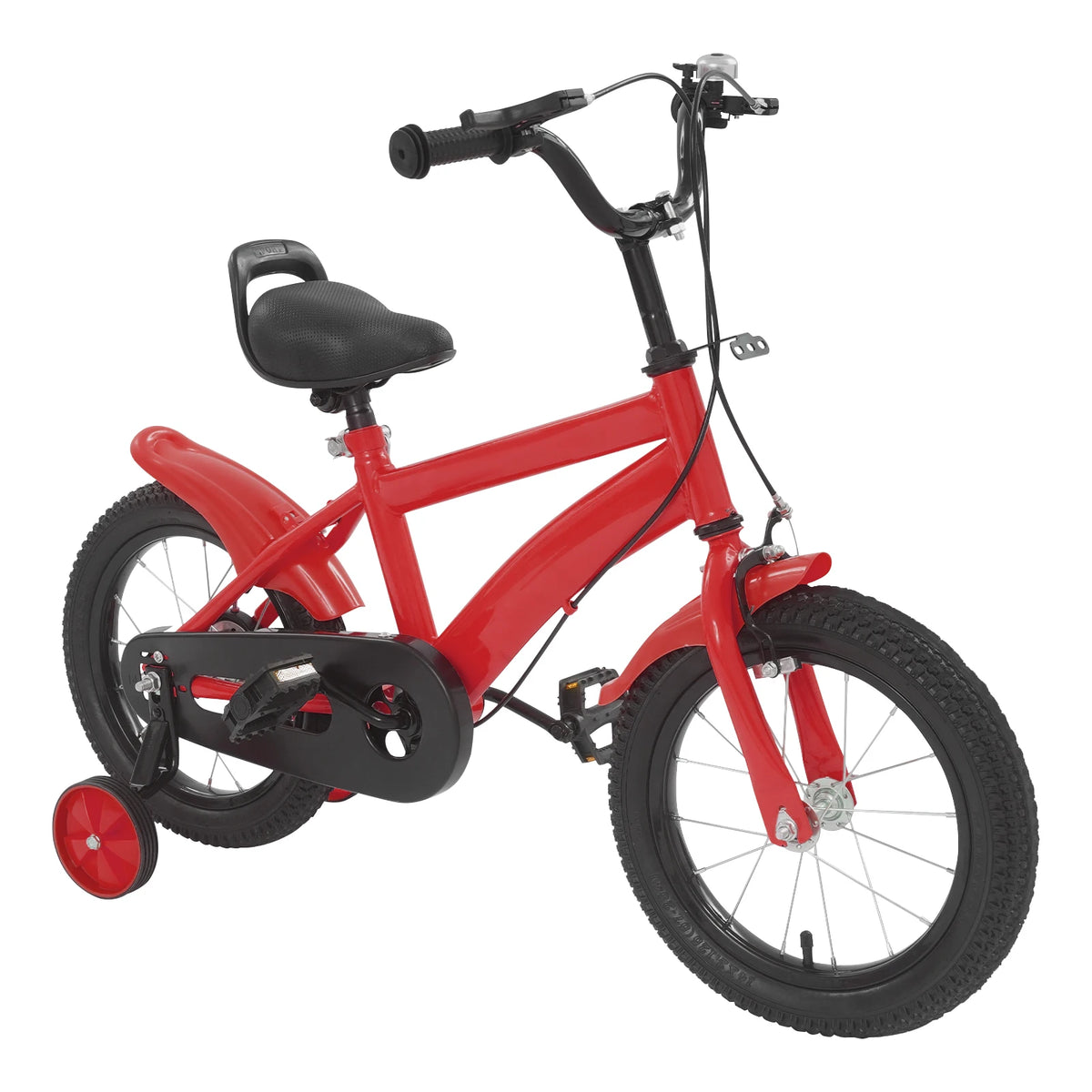 14 Inch Kids Bike w/ Training Wheels, Adjustable Seat Height Dual Brakes Children's Bicycle Kids Learning Bicycle for Boys Girls