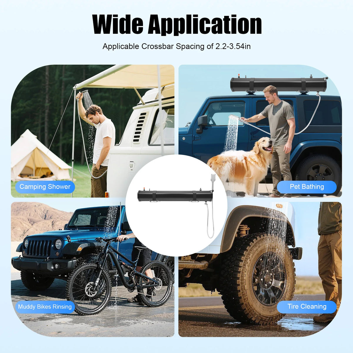 Portable Water Tank for Camping 30L Roof Rack Mount Road Shower, Outdoor Activities Water for roof crossbar luggage rack platform luggage rack roof tent roof luggage box roof luggage frame of SUVs sedans RVs trucks washing ac