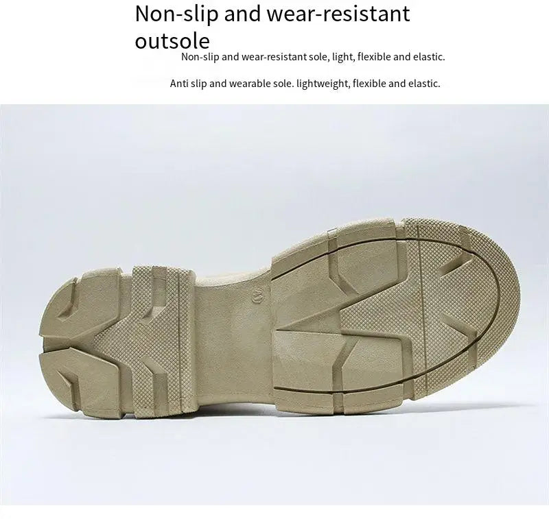 2024 Spring New Leisure Shoes for Men Outdoor Work Boots Trendy Fashion Leather Boots High Top