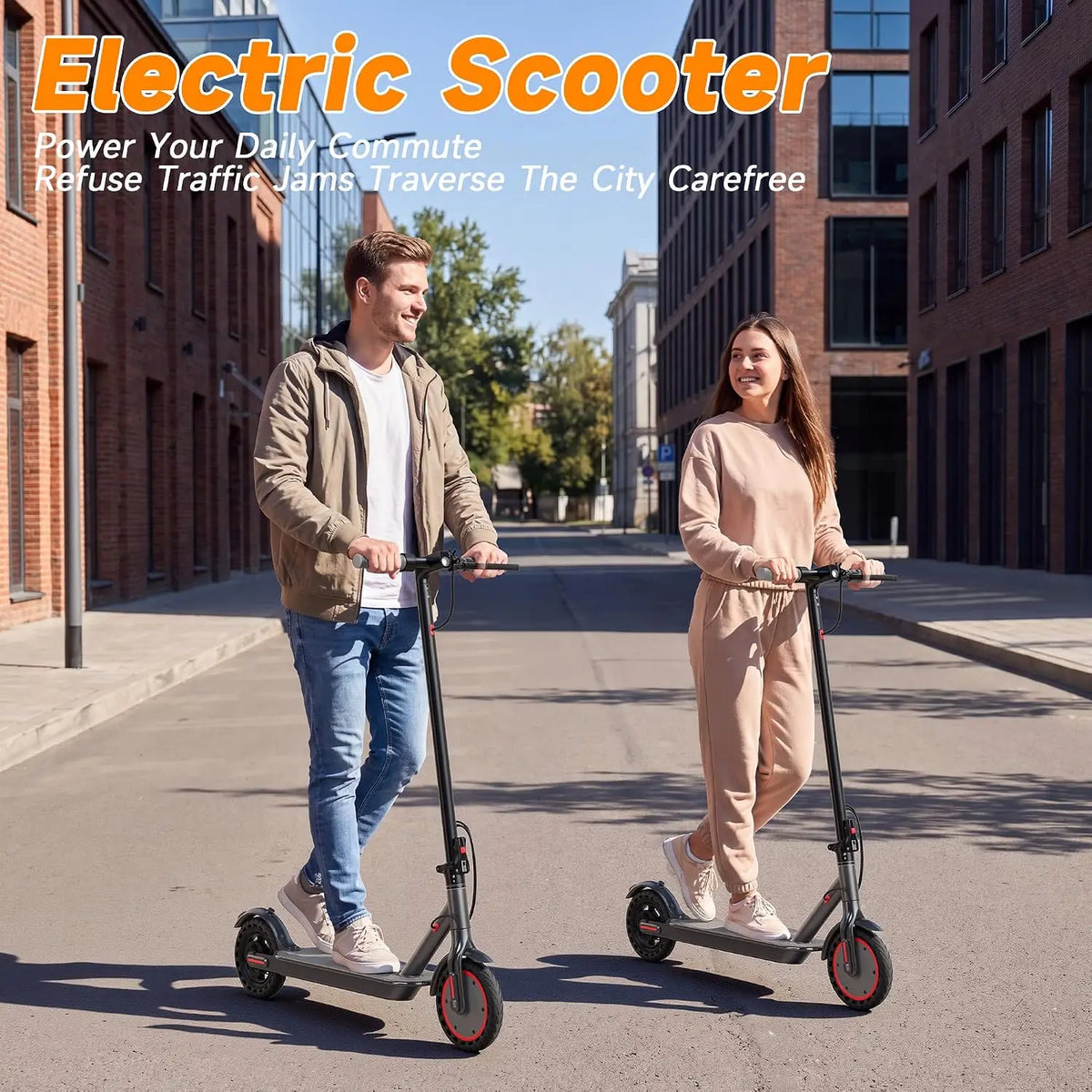 8.5'' Electric Scooter for Adults, Folding E Scooter with 350W Motor 19Mph Top Speed, Max 19-23 Miles Long Range Commuting Scooters with Dual Brakes System, APP Control