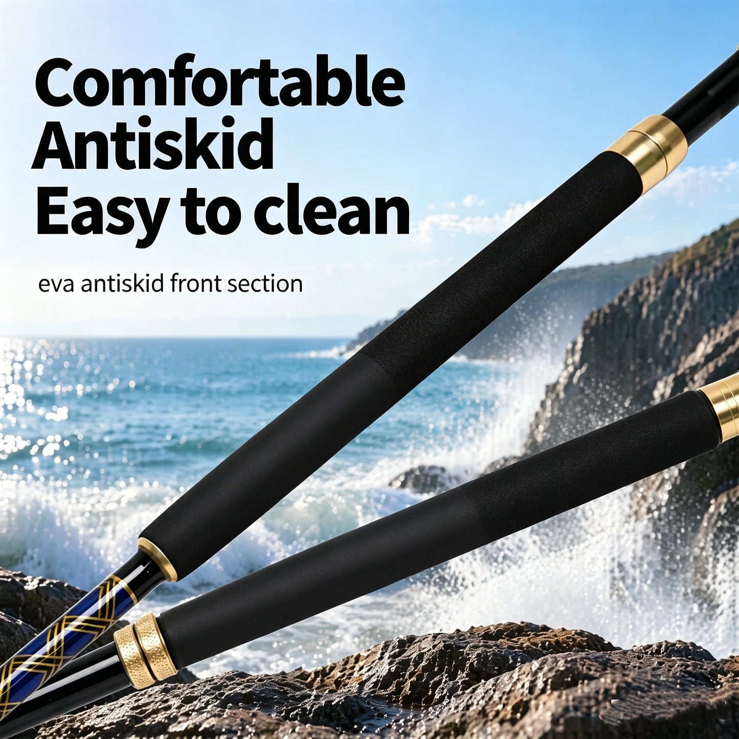 Fishing Trolling Rod,, Fishing Big Game Trolling Rod 5'6 with 4+1 Roller Guides，Detachable sea fishing rod