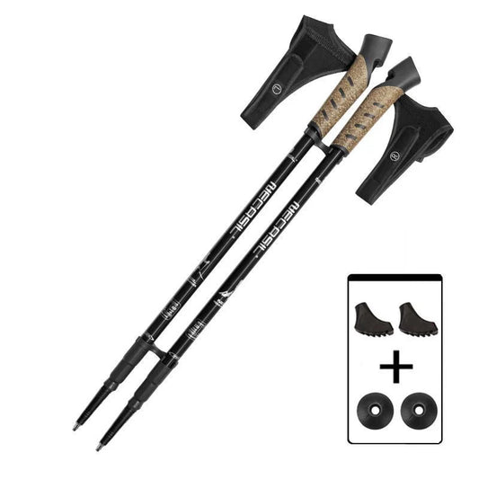 2PCS Nordic Walking Poles Trek Pole Telescopic Alpenstock 7075 Aluminum Alloy Shooting Crutch Senderismo Walking Stick hiking