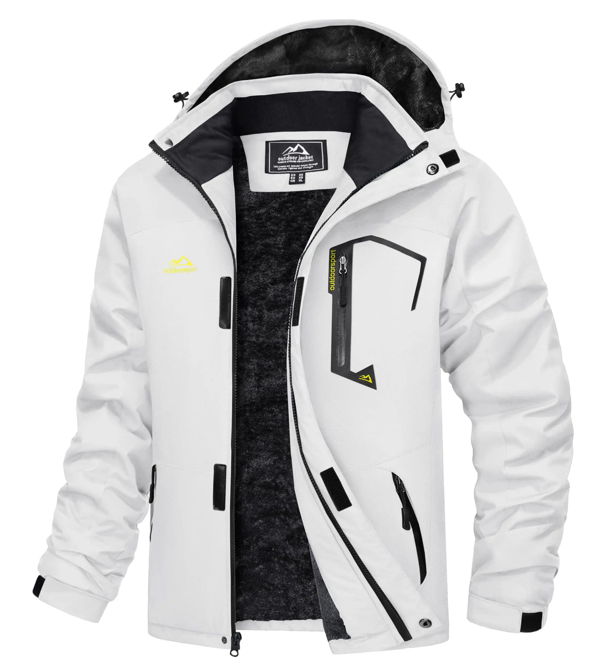 Men's Water-Resistant Ski Jacket Winter Fleece Lined Snow Coat Warm Windproof Outdoor Jacket
