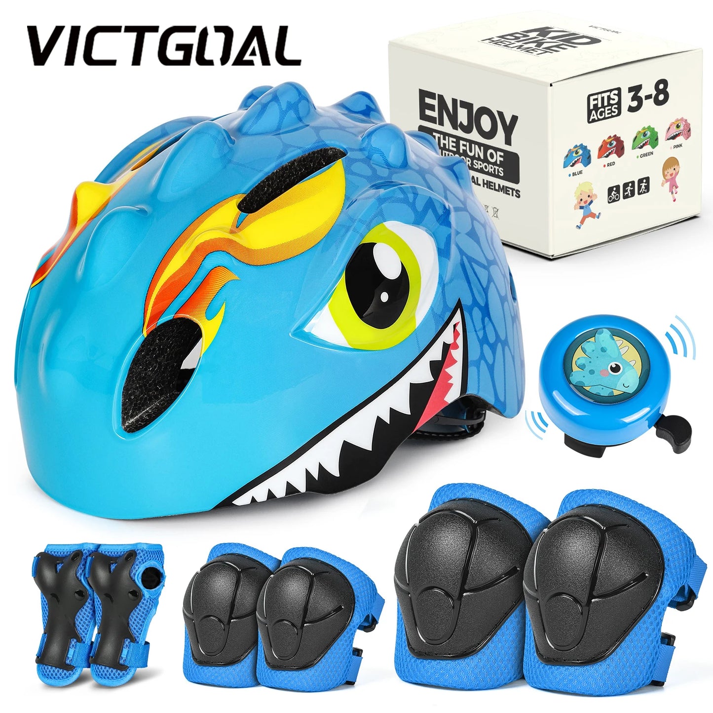 VICTGOAL Kids Bicycle Helmet Cycling Guard Knee Elbow Pads Protective
