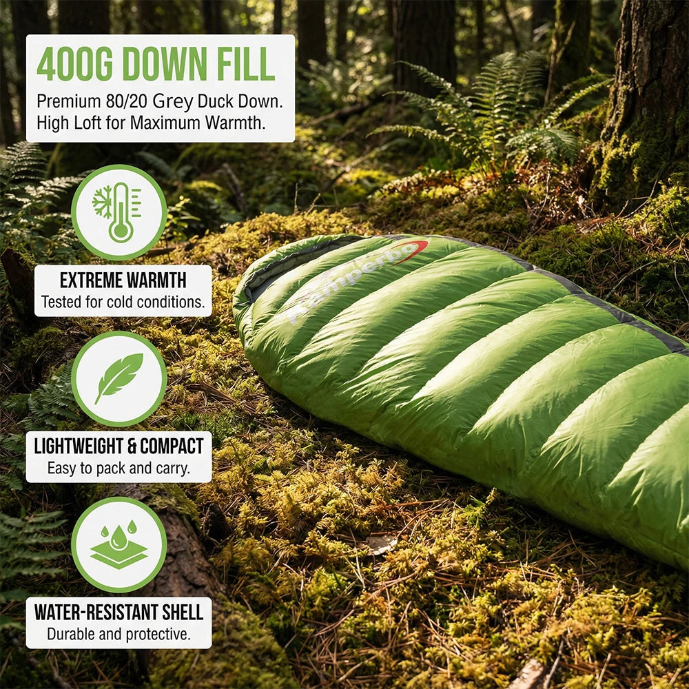 Kamperbox Ultralight Down Sleeping Bag Duck Down  Sleeping Bag Camping Travel Equipment