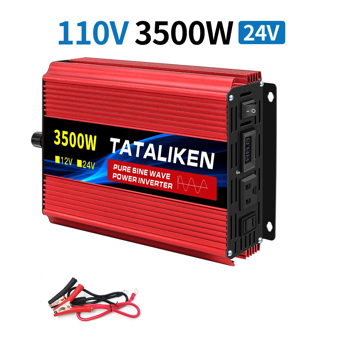 1600w-4500W 12V/24V to AC 110V 60Hz Pure Sine Wave Inverter Car Power Transformer  Voltage Portable  Converter with LED Display