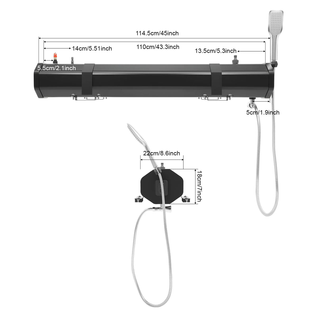 Portable Water Tank for Camping 30L Roof Rack Mount Road Shower, Outdoor Activities Water for roof crossbar luggage rack platform luggage rack roof tent roof luggage box roof luggage frame of SUVs sedans RVs trucks washing ac