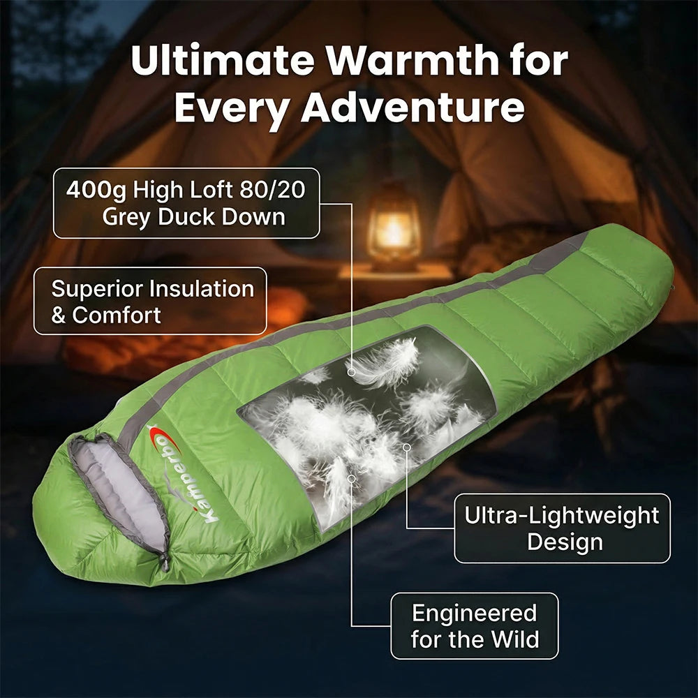 Kamperbox Ultralight Down Sleeping Bag Duck Down  Sleeping Bag Camping Travel Equipment
