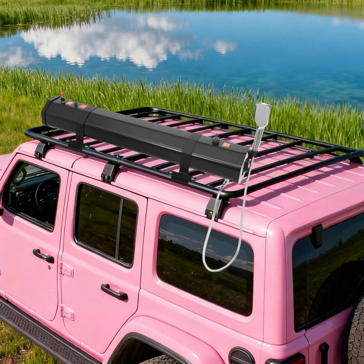 Portable Water Tank for Camping 30L Roof Rack Mount Road Shower, Outdoor Activities Water for roof crossbar luggage rack platform luggage rack roof tent roof luggage box roof luggage frame of SUVs sedans RVs trucks washing ac