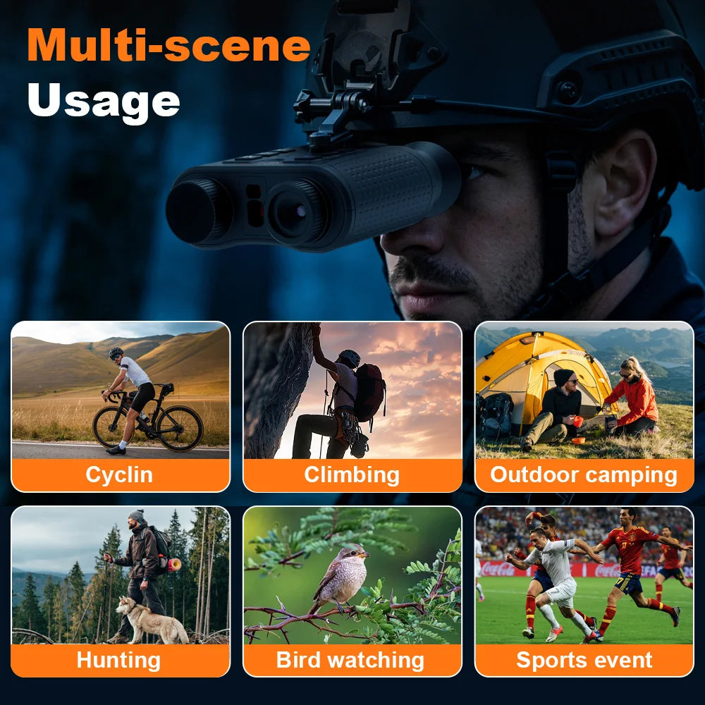 Night Vision Binocular 4K 8X Digital Zoom Nightvision Goggles Head Mounted IR Digital Telescope Built-in Diastimeter For Hunting