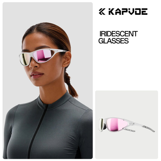 KAPVOE New Outdoor Cycling Sunglasses Fashion Cateye Glasses Men Women Marathon Ultralight Glasses Running MTB Road Bicycle UV400 Sports Eyewear Pickleball Sports Glasses Wind-proofing Lightweight Goggles