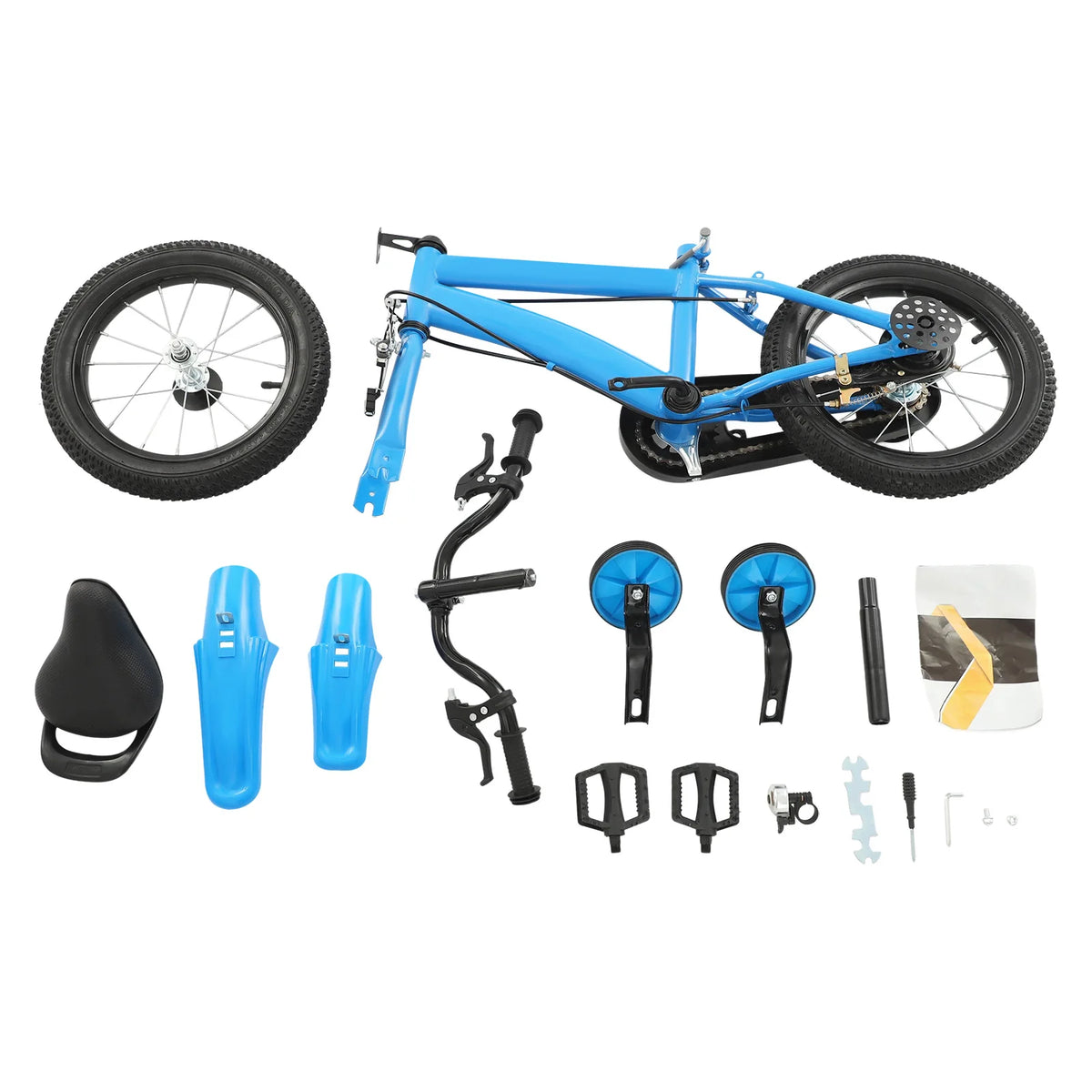 14 Inch Kids Bike w/ Training Wheels, Adjustable Seat Height Dual Brakes Children's Bicycle Kids Learning Bicycle for Boys Girls