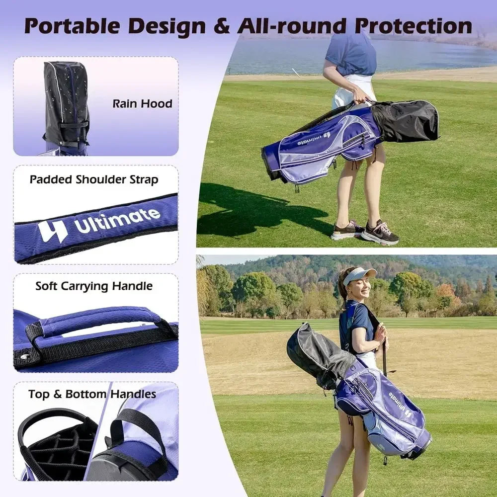 11-Piece Women's Golf Club Set with 460CC Driver, Hybrid, Irons, Putter, and Cart Bag