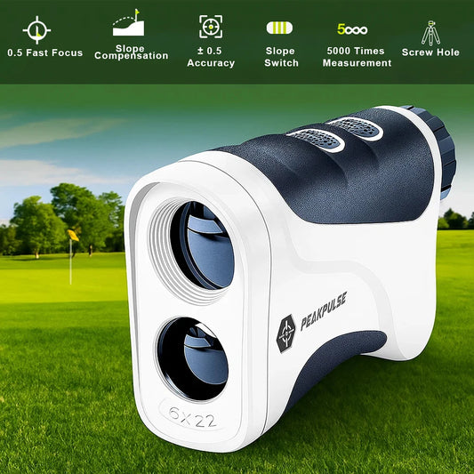 PEAKPULSE 650 Yards Golf Laser Rangefinder with Slope Switch Compensation and Replaceable Battery Range Finder for Golfing Gift