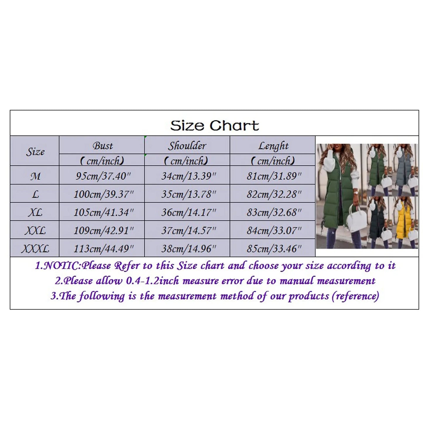 Winter Fashion Women Hood Thick Cotton Parkas Mid-length Long Down Jacket Vest