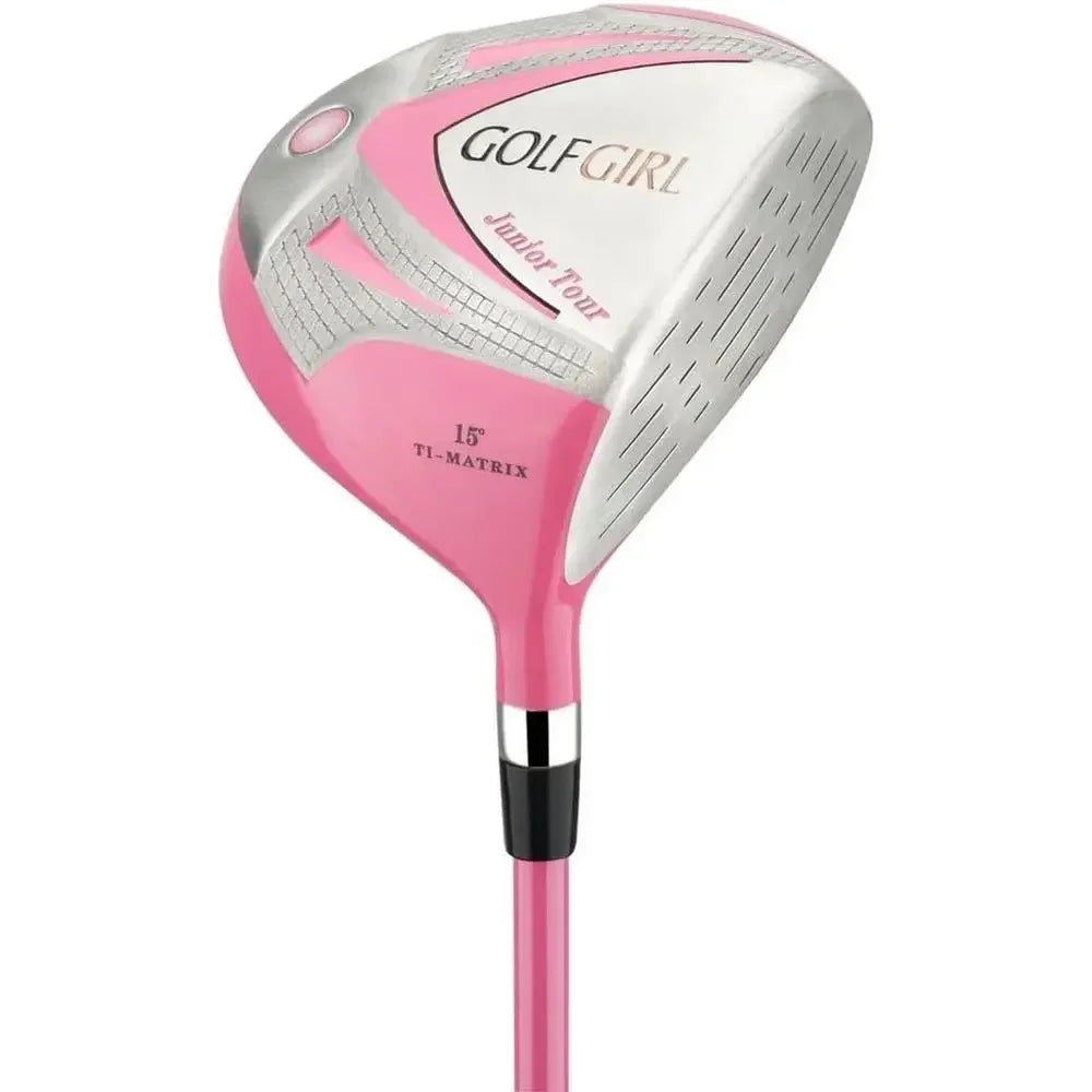Pink Right-Handed Junior Girls Golf Set with Clubs and Bag