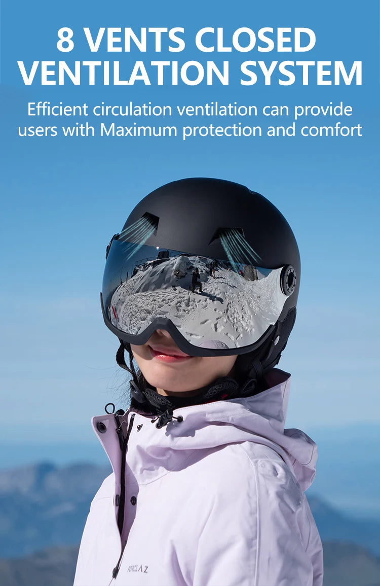 Eastinear's New Lightweight All-in-one Goggles Ski Helmet Men's and Women's Children's