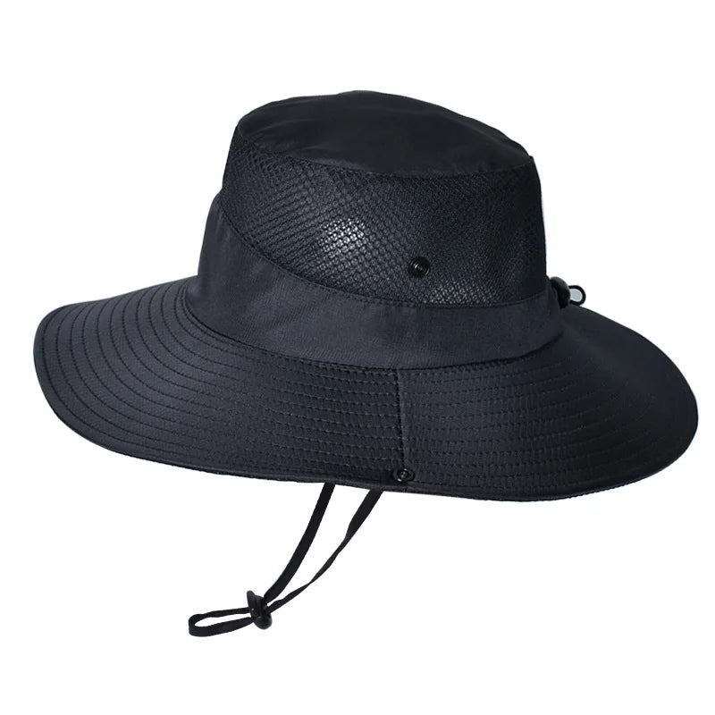 Summer UPF50+ Sun Hats For Women & Men Breathable Mesh Boonie Hat Foldable Hiking Fishing Hat