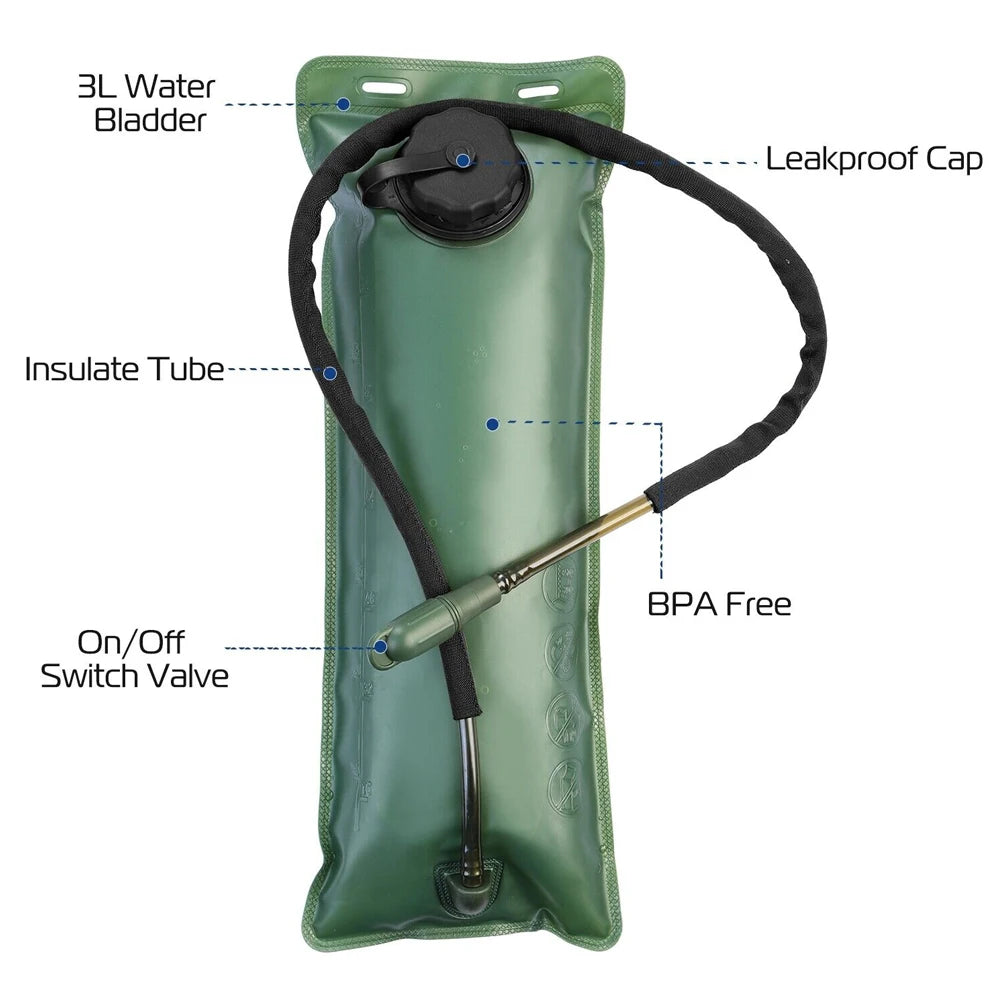 Hydration Bladder,3LWater Bladder for Hiking Backpack Leak Proof Water Reservoir