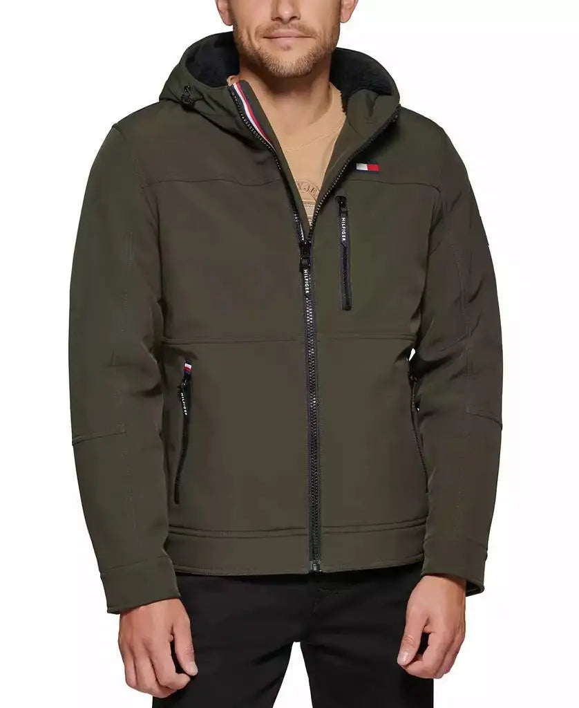 Tommy Hilfiger | Men's Sherpa-Lined Softshell Hooded Jacket